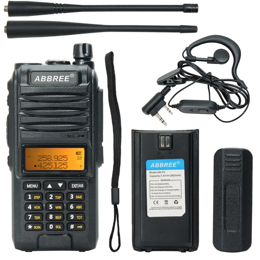 Abbree AR-F3 трехдиапазонный 8 Вт рация uhf vhf 220-260 МГц ветчина длинный диапазон ручной двухсторонний cb радио добавить тактическую антенну