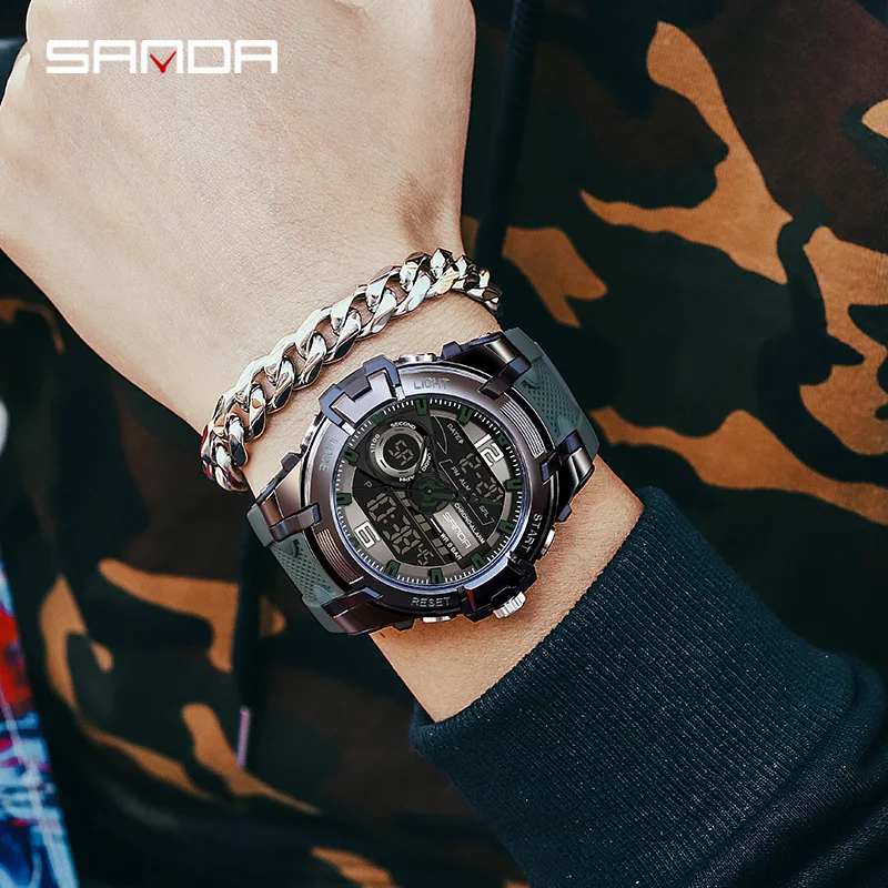 

2021 Men's Watches Luxury Brand Analog Digital Led Watches Male Electronic Clock Men Military Sports Wrist Watch Relogio