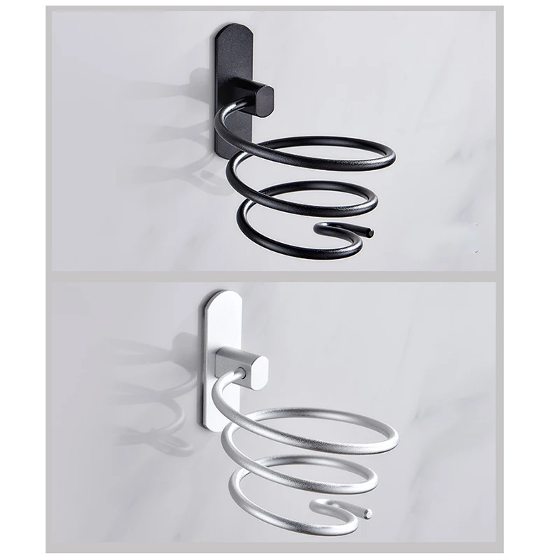 

Hot Aluminium Hair Dryer Holder Non Drill Wall Mount Shelf Organizer for Bathroom SSwell
