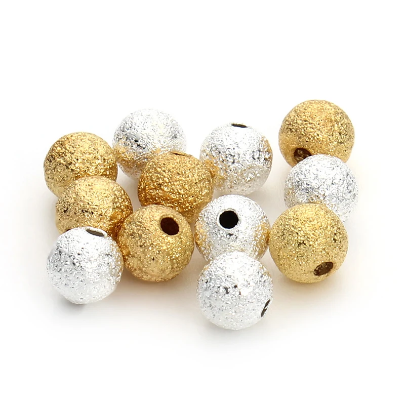 100 шт. Золотые круглые медные бусины спейсеры матовые шарики для изготовления