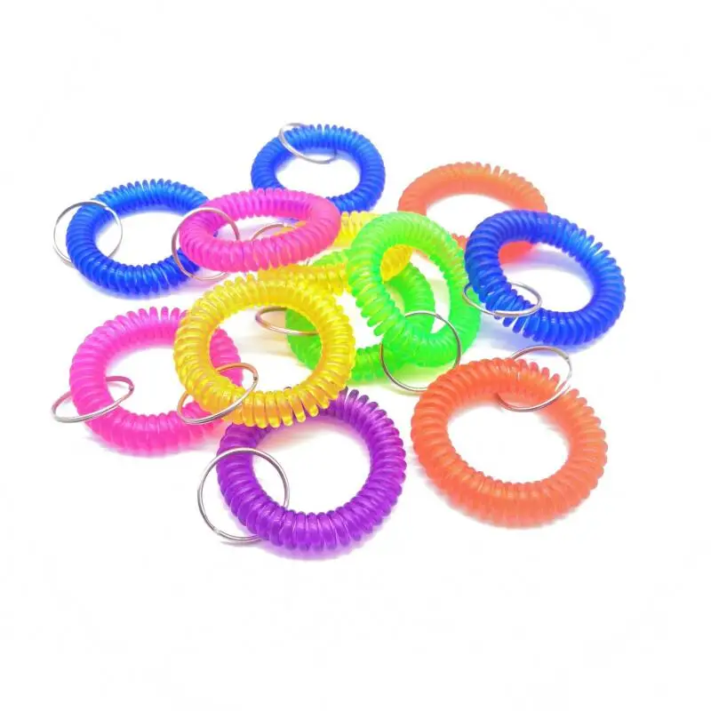 値段 500 個伸縮スパイラル手首コイルキータグ春手リング衣服タグ腕時計バンドキーホルダー LX8704