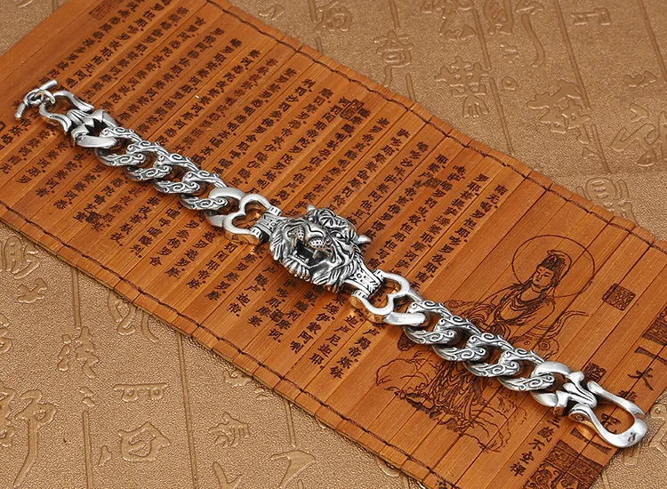 Тяжелая реальная кожа Серебряный Мужской мощный Тигр тайский панк рок ретро