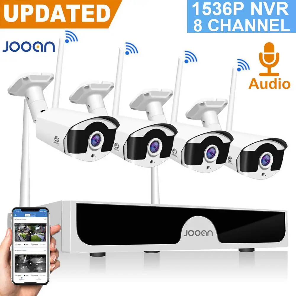 Беспроводная камера безопасности 8CH CCTV NVR набор 3MP наружная Аудио Видео