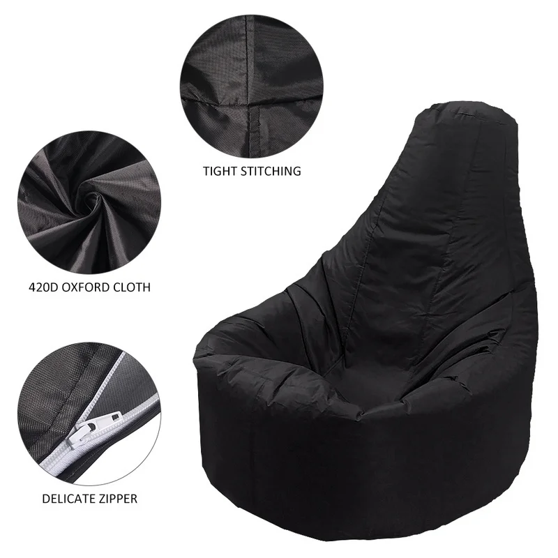 Сумка для ленивых бобов чехлы диванов кресла без наполнителей черная