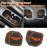 car interior cup holder pad set round auto cup holder insert drink coaster for 18 19 jeep wrangler jl jlu 2020 gladiator 4pcs