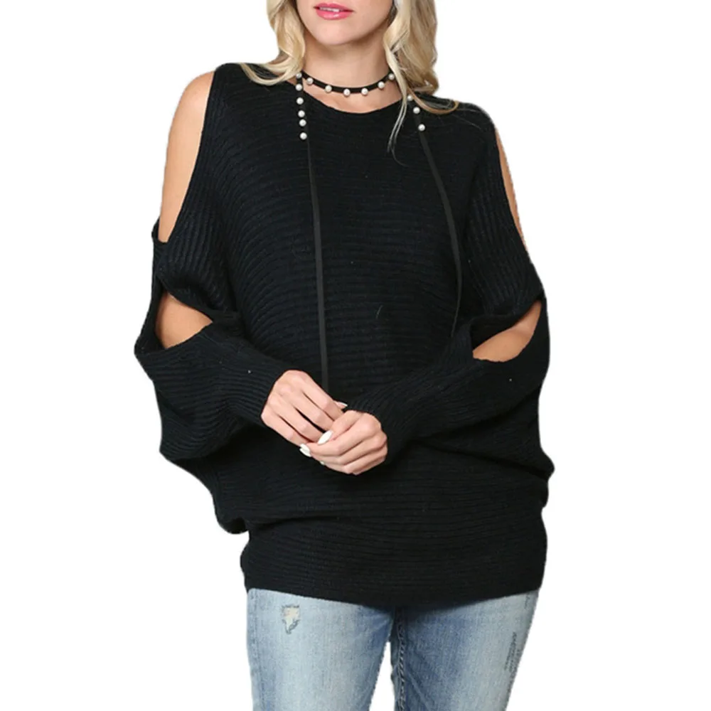 

2021 outono inverno nova manga oca malha camisola manga morcego camisola cor solida em torno do pescoco moda casual roupas femin