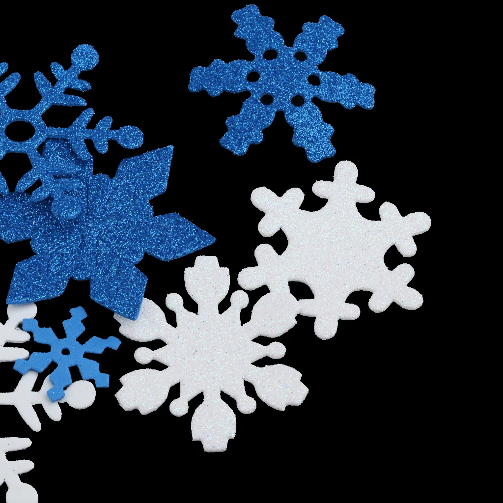 

50pcs Shiny Glitter Snowflake Snow DIY Craft Wall Scrapbooking Embellishment