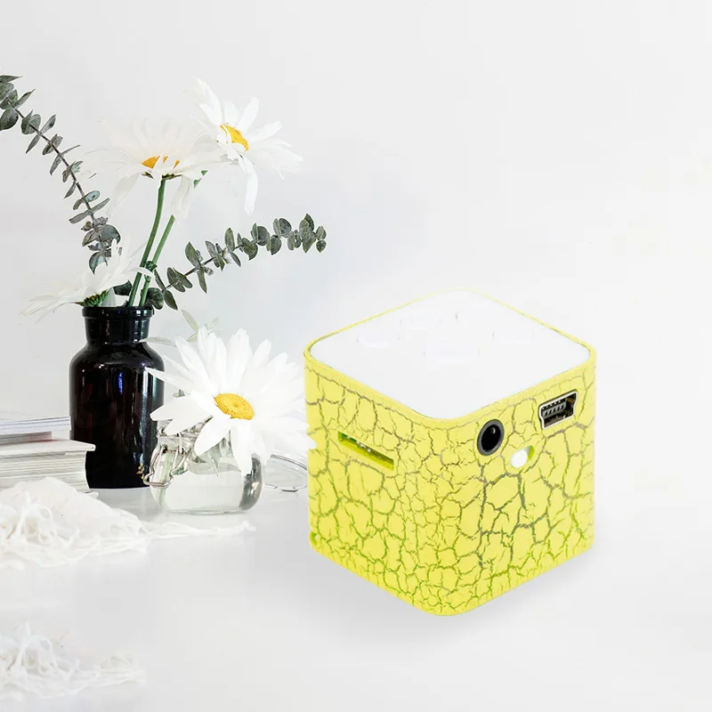 Portable Mini Speaker Colorful Crack LED Light Small Sound BoxCube Support Micro SD/TF Card | Электроника