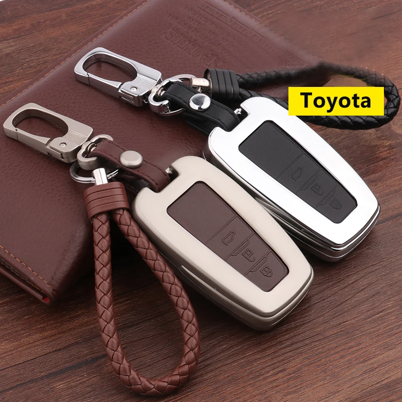Чехол из цинкового сплава и искусственной кожи для Toyota CHR Prado 2017 2018 Prius Camry Corolla RAV4