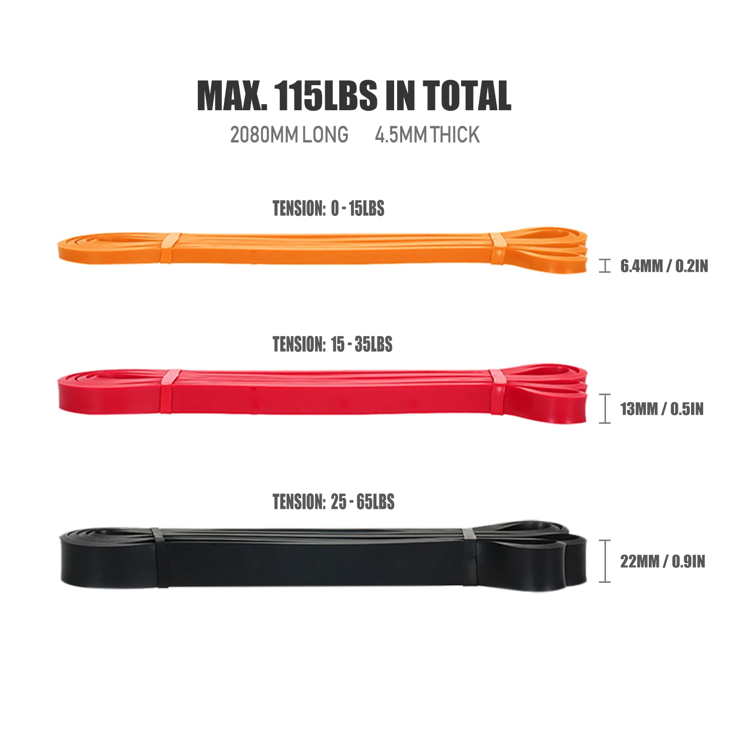 

5 PCS Resistance Bands Pull Up Assist Bands Set Resistance Bands Powerlifting Workout Exercise Stretch with Door Anchor Foam