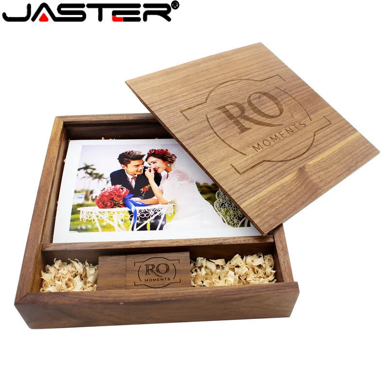 Usb-накопитель JASTER maple деревянный фотоальбом 8 ГБ 16 32 64 Подарочный логотип (170 х 170 35