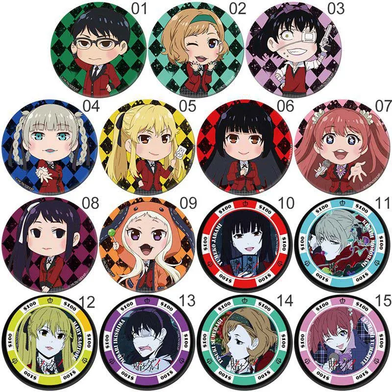 Brdwn Kakegurui компульсивный геймблер Yumeko Jabami Suzui Ryota Sumeragi Itsuki Nishinotoin Yuriko значок Косплея|