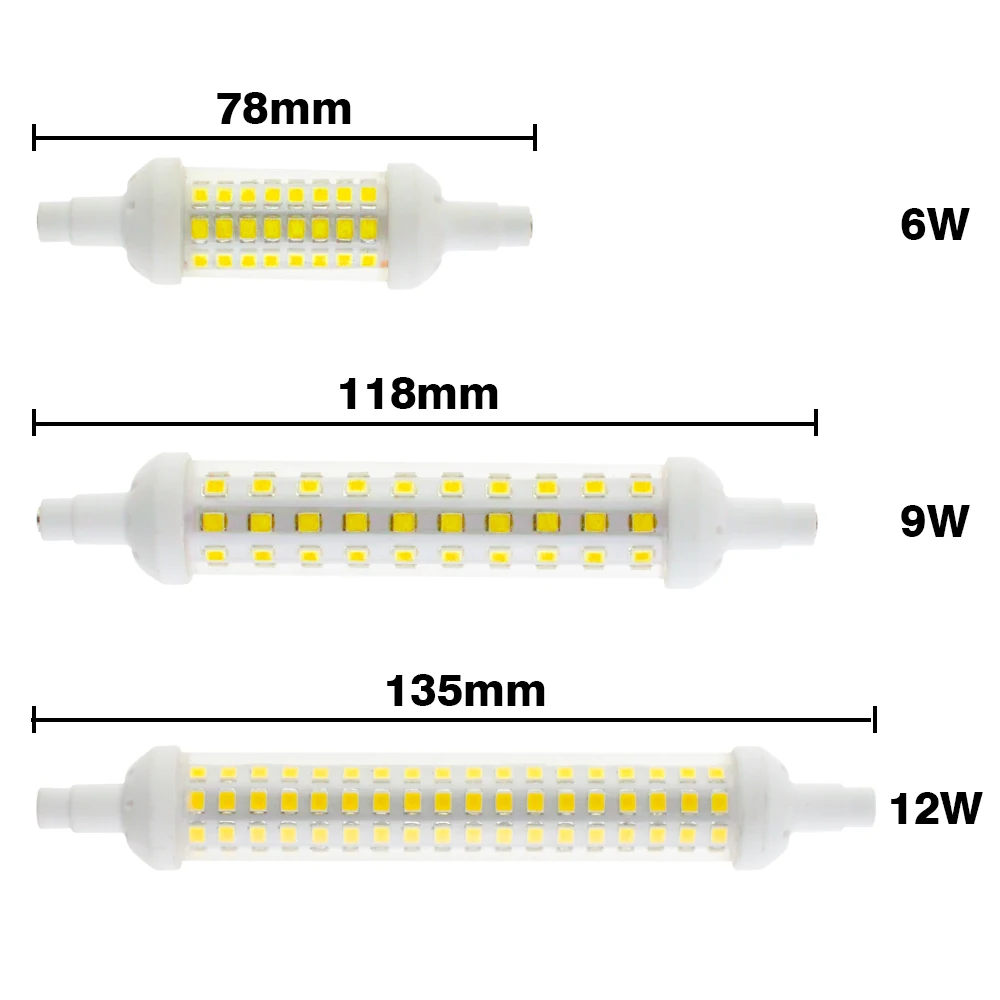 Светодиодная лампа R7S стеклянная трубка Cob Ac 220V Lampadas 78Mm 118Mm 135Mm заменить галогенный