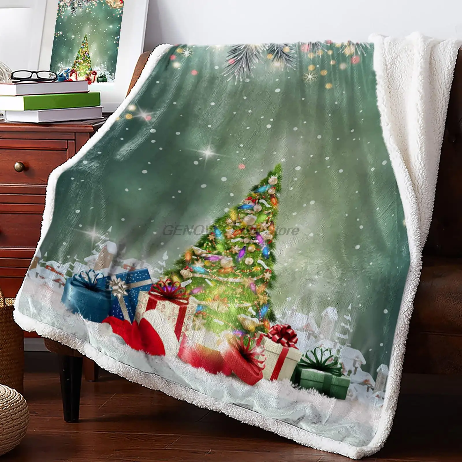 

Luxury Fleece Throw Blanket for Couch, Thick Fuzzy Fluffy Soft Cozy Bed Blanket, Reversible Sherpa Fleece Blanket for Sofa Chai