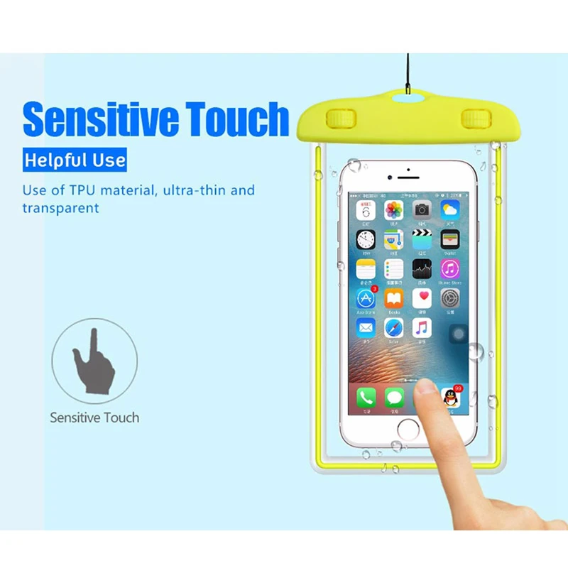 Прозрачный водонепроницаемый мобильный телефон с ремнем сухой Чехол чехлы для