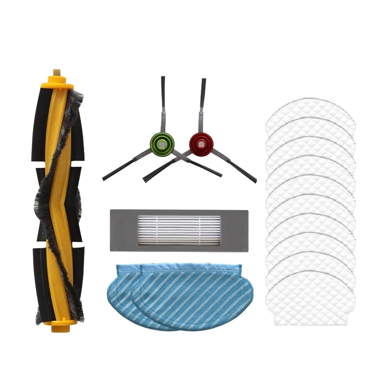 

HOT！-16Pcs Roller Side Brush Filter Kit for Ecovacs Deebot Ozmo 950 920 Vacuum Cleaner Part Replacement Accessories