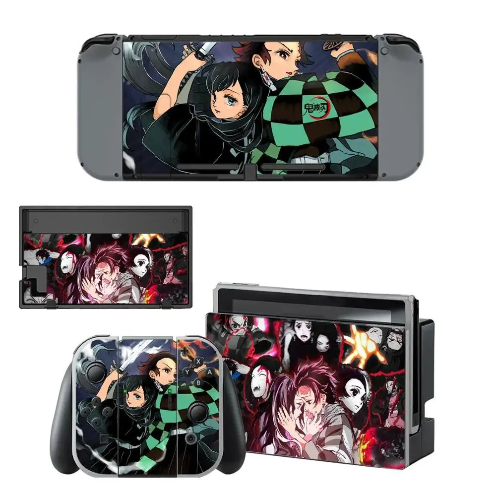 Demon Slayer Screen Protector Sticker Skin for Nintendo Switch NS Console Dock Charger Stand Holder Joy-con Controller Vinyl images - 6