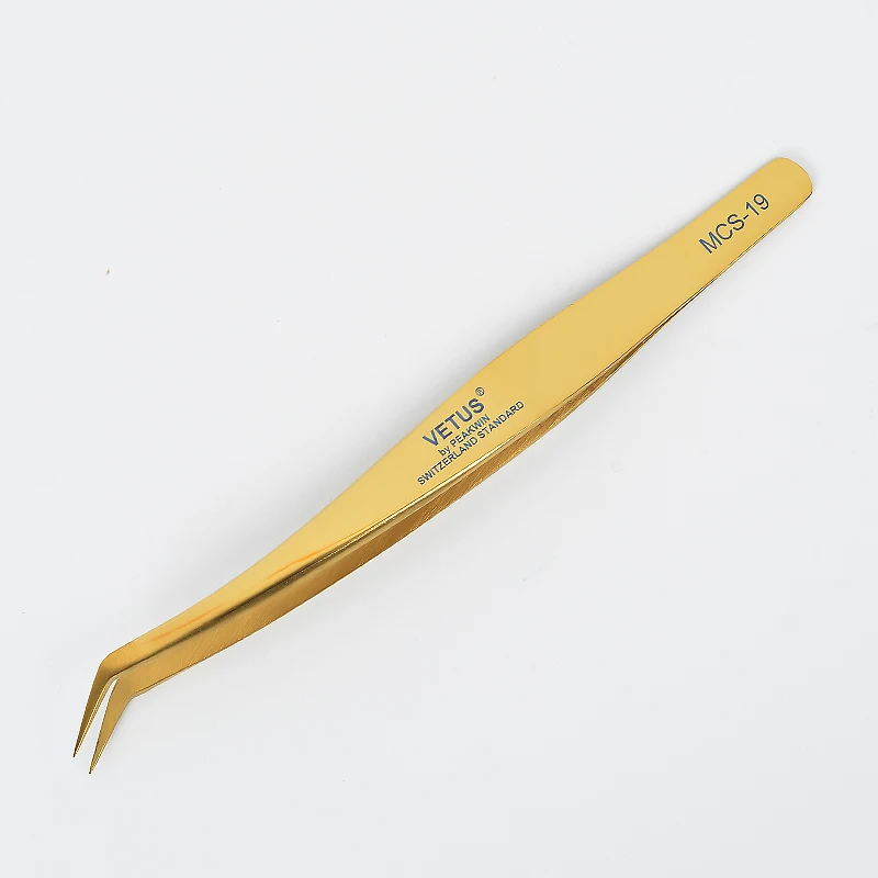 Прививка ресниц Пинцет ослепляющий цвет Золотое перо зажим высокой точности