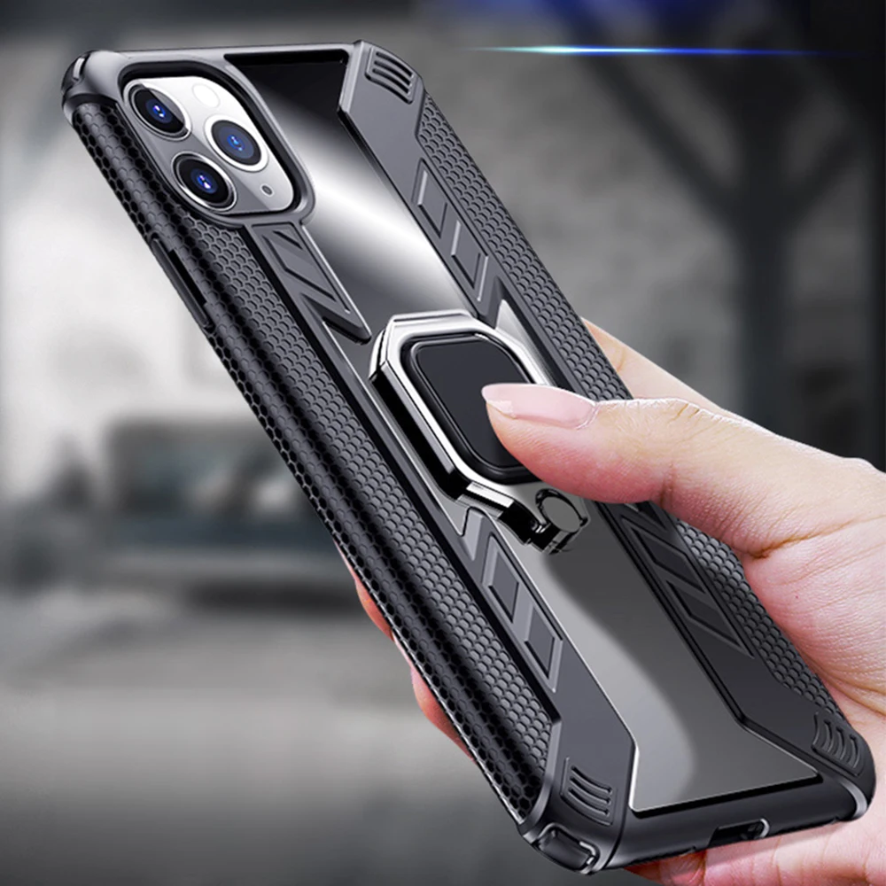 Автомобильный магнитный держатель чехол с кольцом для iPhone 11 Pro MAX роскошный