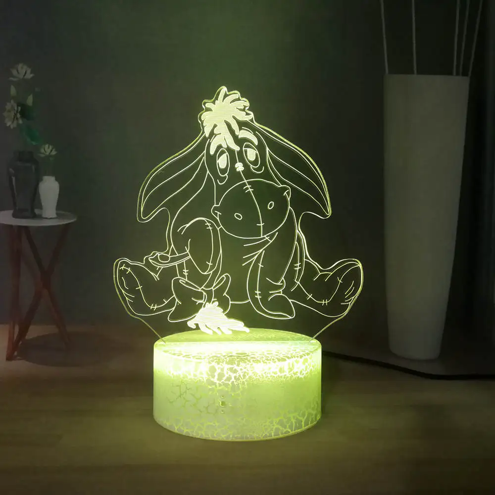 Дропшиппинг милый ИА RGB многоцветный 3D оптическая лампа Пух медведь светодиодный