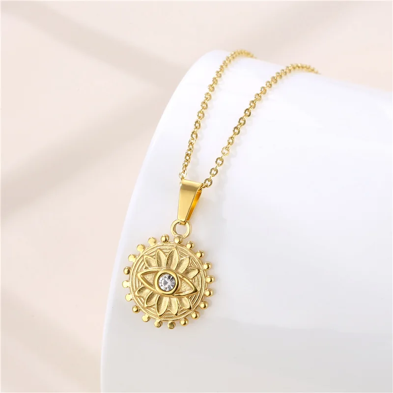 

Stainless Steel Devil's Eye Necklace For Women Gold Clavicle Chain Necklace Hip Hop Evil Eyes Jewelry Best Gift