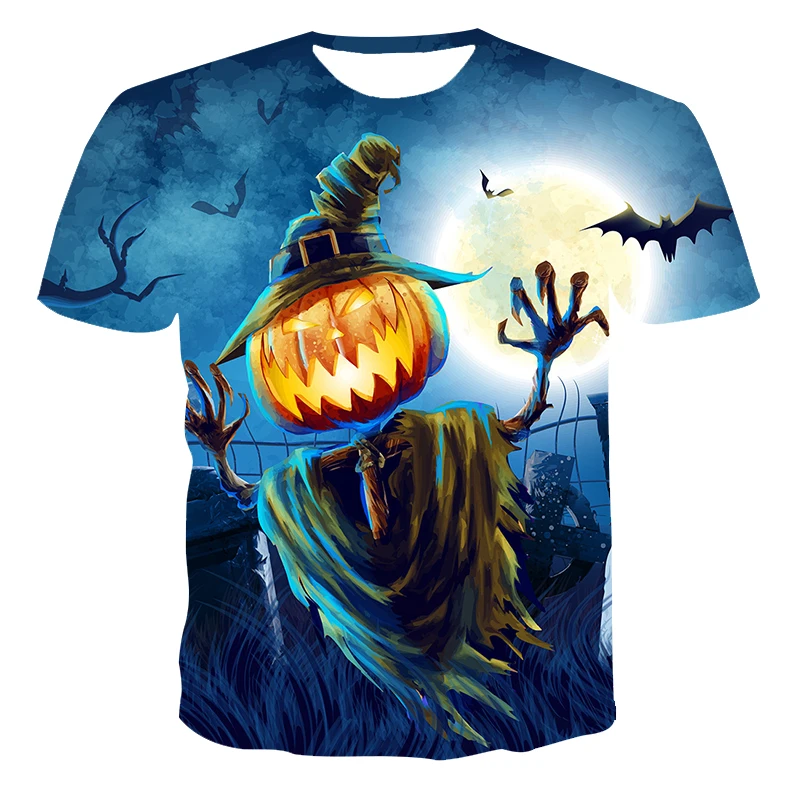 

Men Clothing Halloween Pumpkin 3D T shirt Men Streetwear Short Sleeve Tees Tops Beautiful Male Clothes Casual 3D Print T Shirts
