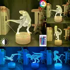 Серии динозавров 16 цветов 3D светодиодный ночсветильник лампа пульт дистанционного управления настольные лампы игрушки подарок для детей украшение дома 3D ночсветильник