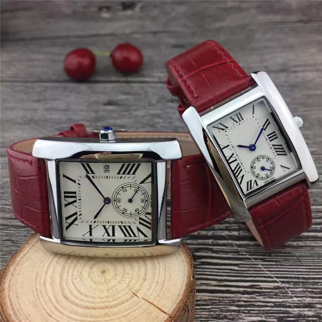 Роскошные мужские и женские часы Модные Классические наручные с кожаным