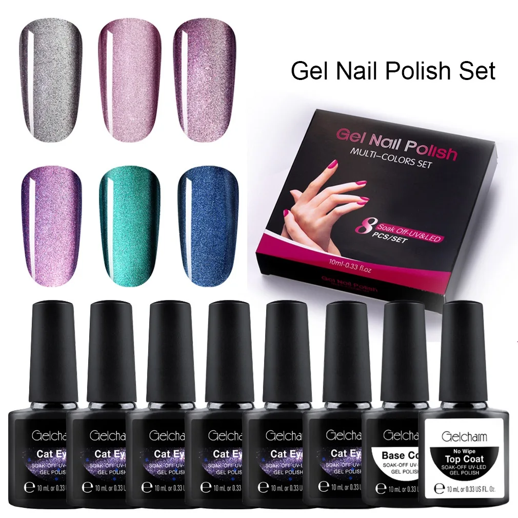 

5D Гель-лак для ногтей, 6 цветов, набор гель-лаков, Гель-лак для ногтей, стартовый набор с магнитным дизайном