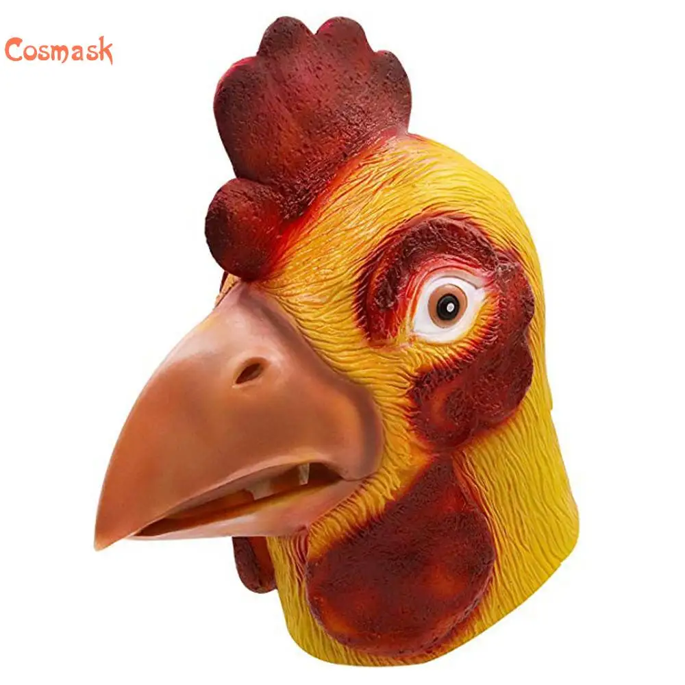 

Cosmask куриная маска Хэллоуин новинка вечерние латексная голова животного маска петух реквизит для косплея