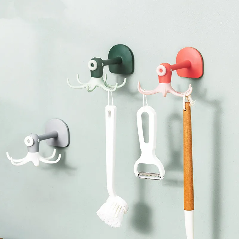 

1Pc Kitchen Hook Multi-Purpose Hooks 360 Degrees Rotated Rotatable Rack For Bathroom and Storage Spoon Hanger Accessories