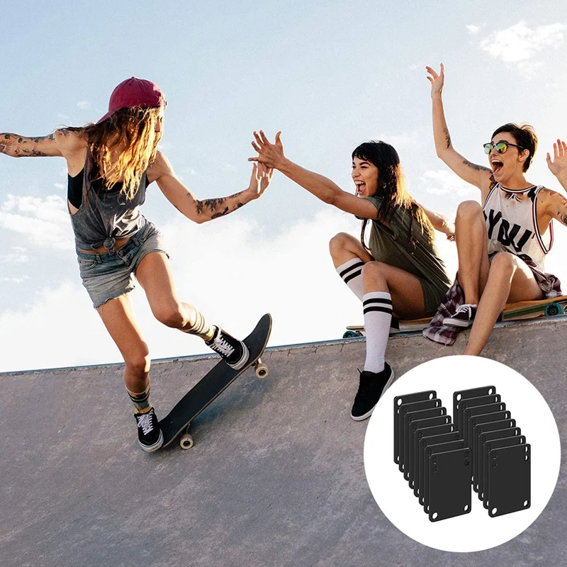 

16 Pcs 3 mm Skateboard Riser Shock Pads Soft Longboard Shock Rise Pads Skateboard Shock Pads Longboard Black Shockpads