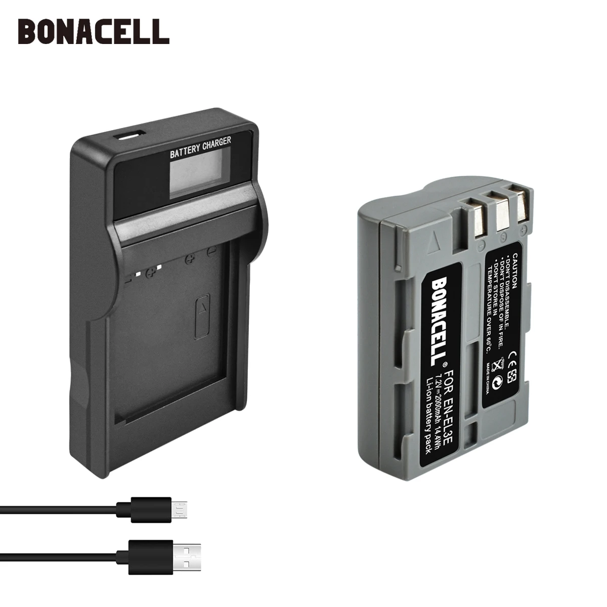 Аккумулятор и зарядное устройство Bonacell на 2000 мАч для цифровых зеркальных камер