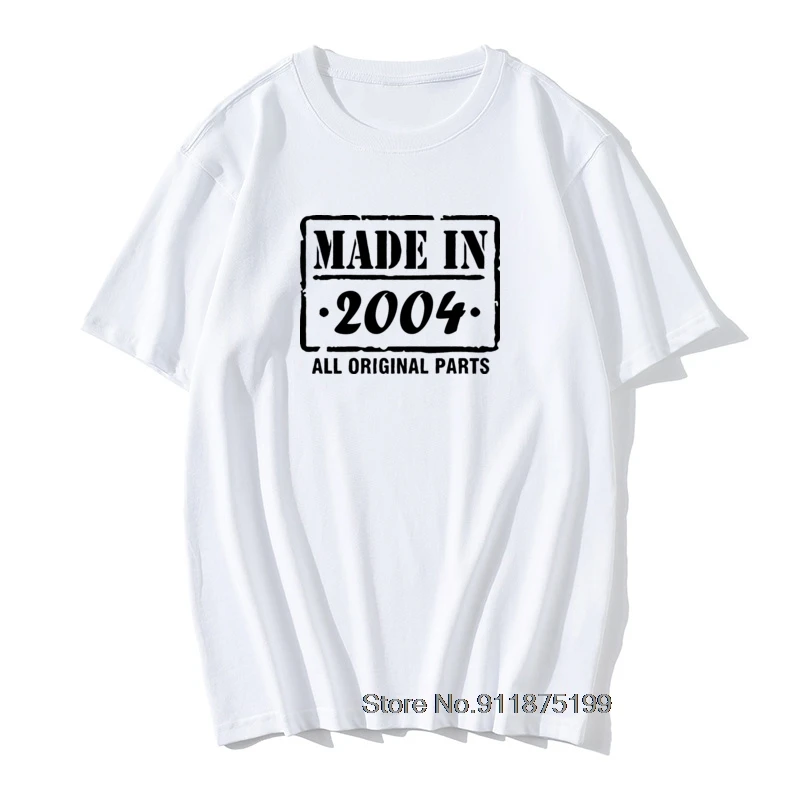 

Винтажная футболка, сделано в 2004 году, потрясающий подарок на день рождения 17 лет, футболка с принтом для мужа, футболка из 100% хлопка с коротк...