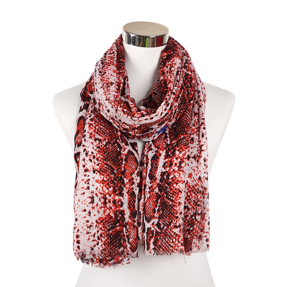 Winfox 2019 Модный женский шарф со змеиным принтом | Аксессуары для одежды