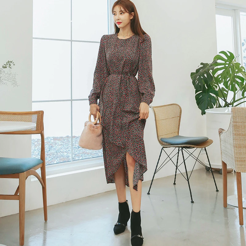 Женское платье с леопардовым принтом Mozuleva Асимметричное Платье макси круглым