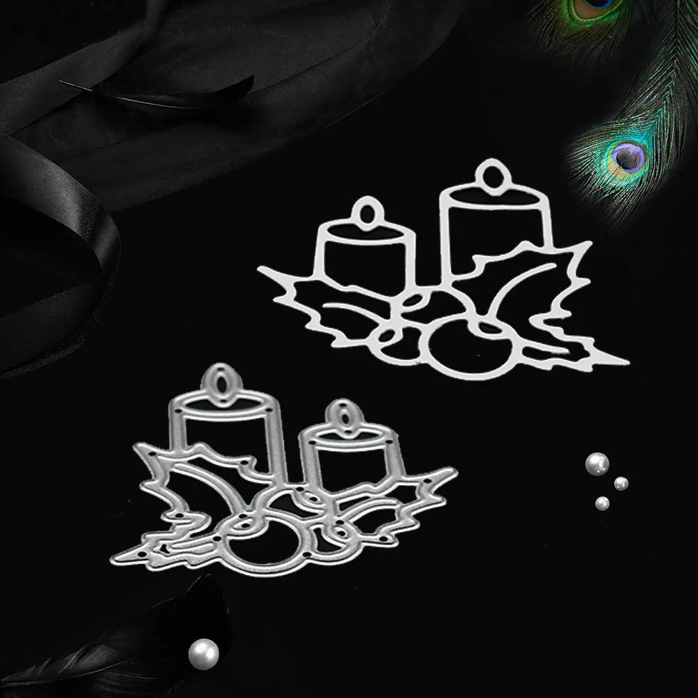 Новые металлические Вырубные штампы трафареты в виде рождественской свечи для