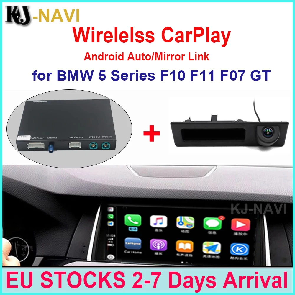 

Для BMW NBT 5 серии F10 F11 F07 GT 2009 2010 2011 - 2016 беспроводной CarPlay с Android Mirror Link AirPlay функция воспроизведения автомобиля