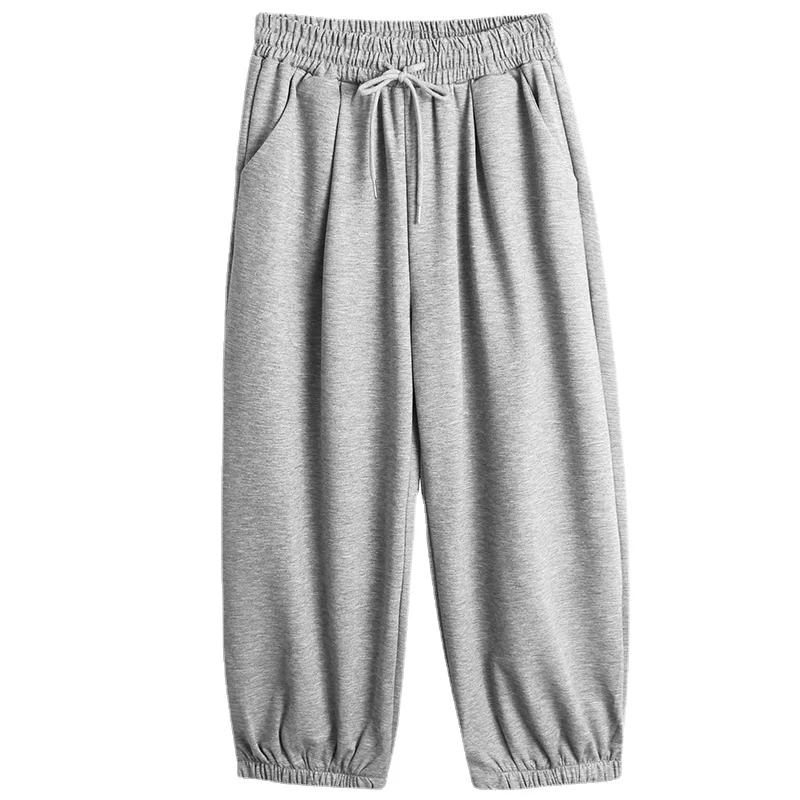 

Elastic Gray Long Casual Harem Trousers New Loose Fit Pants Capris Women High Waist Fashion Tide Spring Autumn 2021 Women's