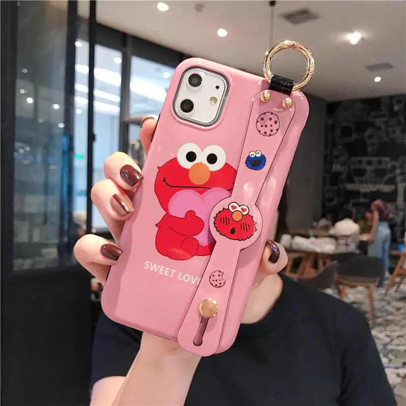 Мягкий чехол с мультяшным рисунком для iPhone 11 Pro Max XS, XR, X, 8, 7, 6, 6S Plus, ремешок на запястье, TPU чехол, держатель, кольцо, ремешок, кот, Том, Джерри, Япония, Корея