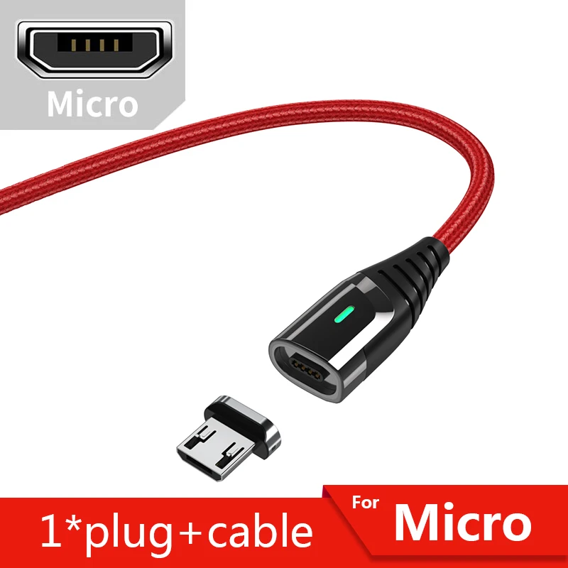 Essager магнитное зарядное устройство Micro USB кабель для iPhone 11 Pro Max провод для быстрой зарядки usb type C type-C магнит кабели для мобильных телефонов - Цвет: Red Micro Cable