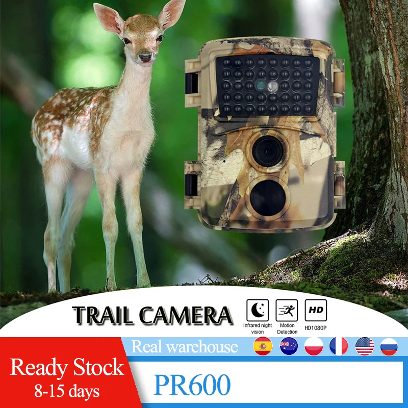 

Sale Wild-life Trail PR600 Hunting Camera Photo Trap 12MP with Night Vision Motion Trail Thermal Imager Video Trigger Speed 0.8s