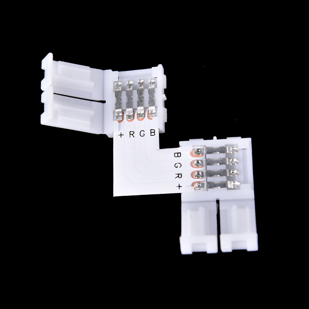 

10Pcs/lot Waterproof 10mm 4 Pin L Shape LED Connector For Connecting Corner Right Angle 5050 RGB LED Strip Light