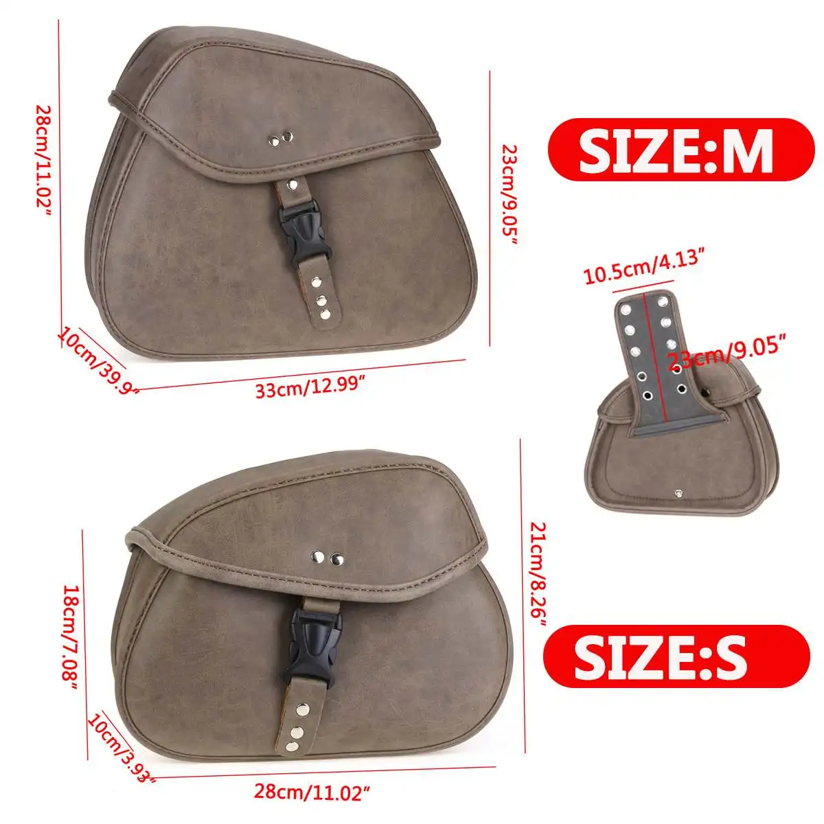

Universal Motorcycle Saddlebags Side Tool Storage Pouch Waterproof Luggage Saddle Bags PU Leather For Honda/Yamaha/Suzuki