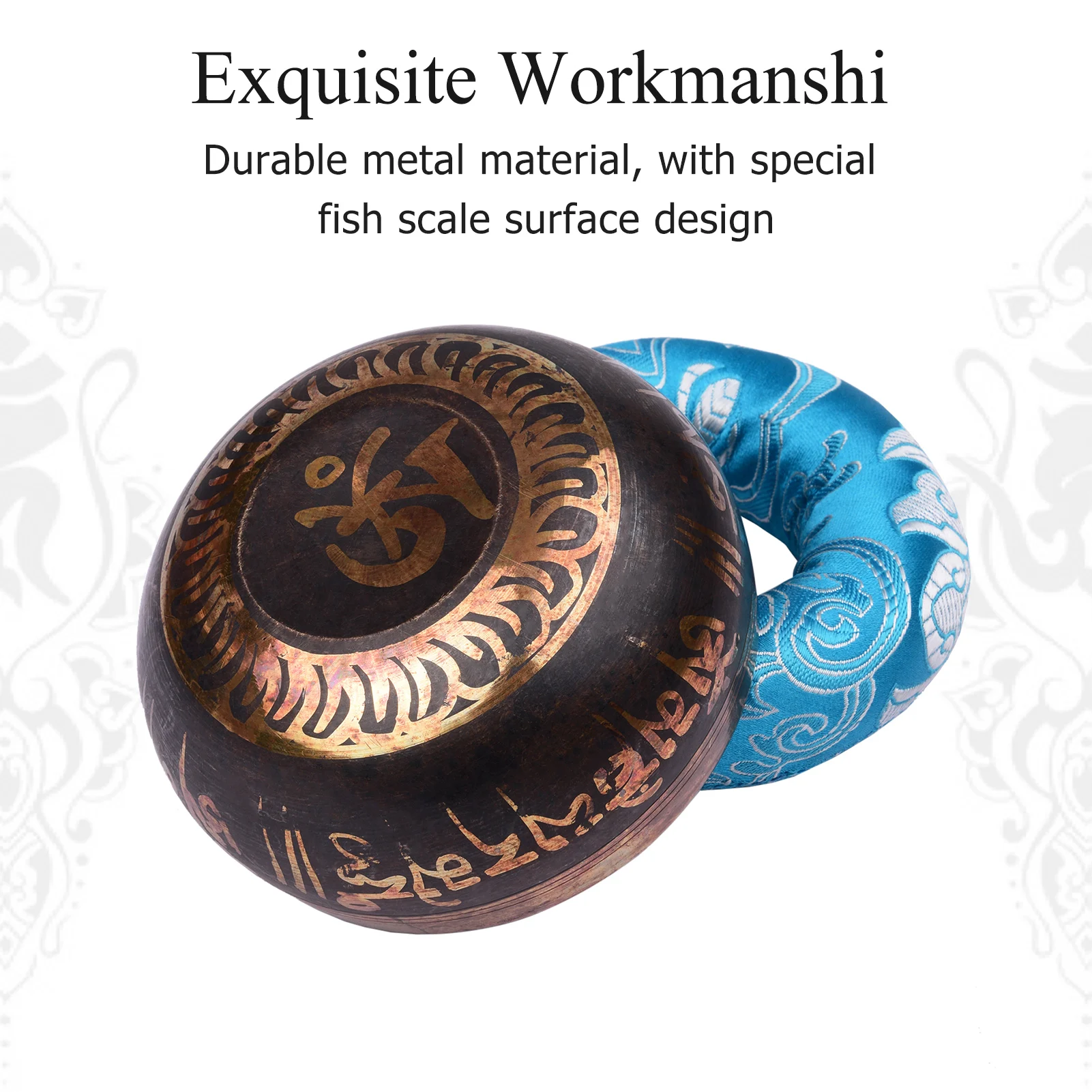 

ammoon Tibetan Singing Bowl Set with 10.5cm/4inch Handmade Metal Sound Bowl & Soft Cushion(Random Color Delivery) & Wooden Stick