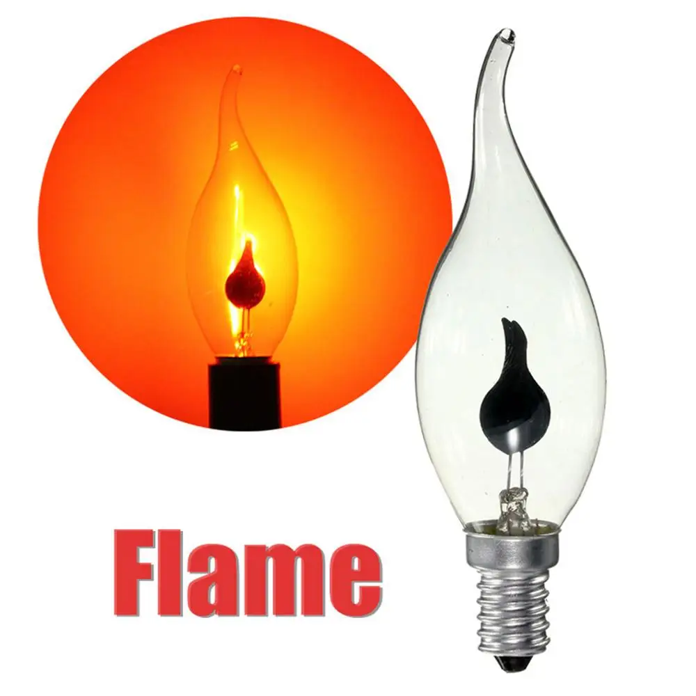 

220V Creative LED Flame Tail Lamp 3W E14 E27 LED Filament Candle Light Bulb Vintage Fire Flickering Light for Bar Home Decor