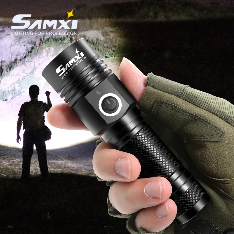 Светодиодный фонарик XHP50 с бусинами высокой мощности перезаряжаемый 5 режимами