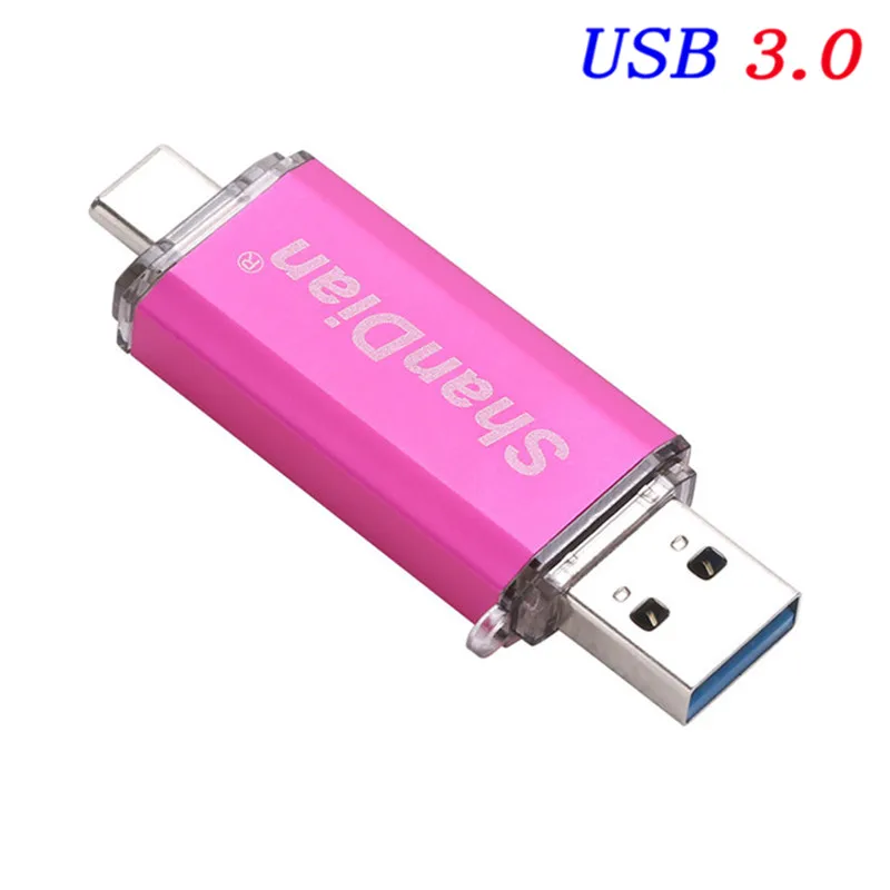 Pink SHANDIAN фактическая емкость USB 3,0 type-C 3,1 usb флеш-накопитель 68 ГБ/32 ГБ/16 ГБ/8 ГБ флеш-накопитель карта памяти U диск - Цвет: Pink