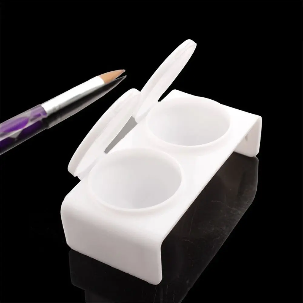 Практичная двойная тарелка для дизайна ногтей акриловая чаша пластиковый