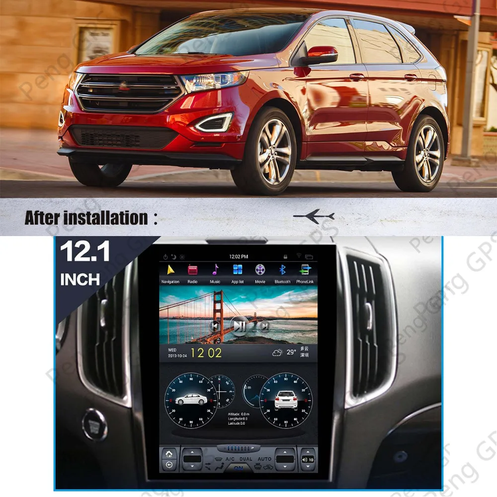 Tesla Screen Android PX6 For Ford Edge 2015-2019 Car multimedia Stereo player DSP CARPLAY No dvd Radio GPS Navigation Head unit |